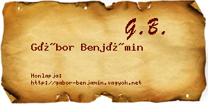 Gábor Benjámin névjegykártya